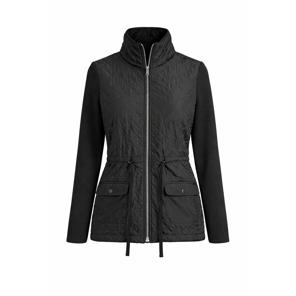 Thomas Olivia Women's Quilted Vest Black Size M Zip Front‎ Drawstring NWT